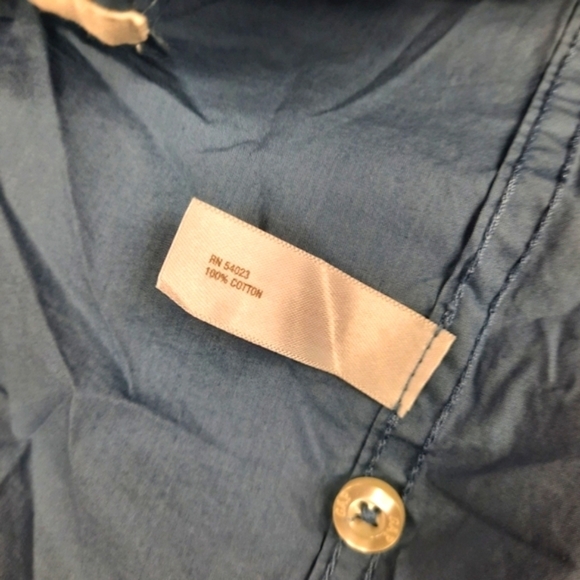 NWT Gap Kids Button‎ Down Bumper Car Captain Patch Shirt Grayish Blue XXL Boys - Picture 5 of 7
